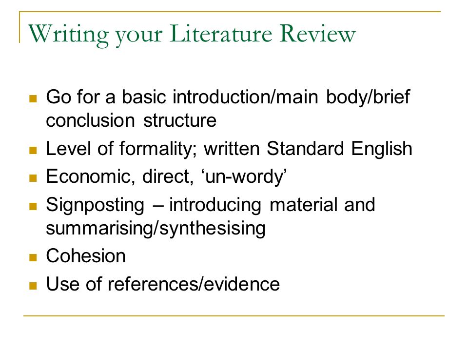 Learn how to write a review of literature.